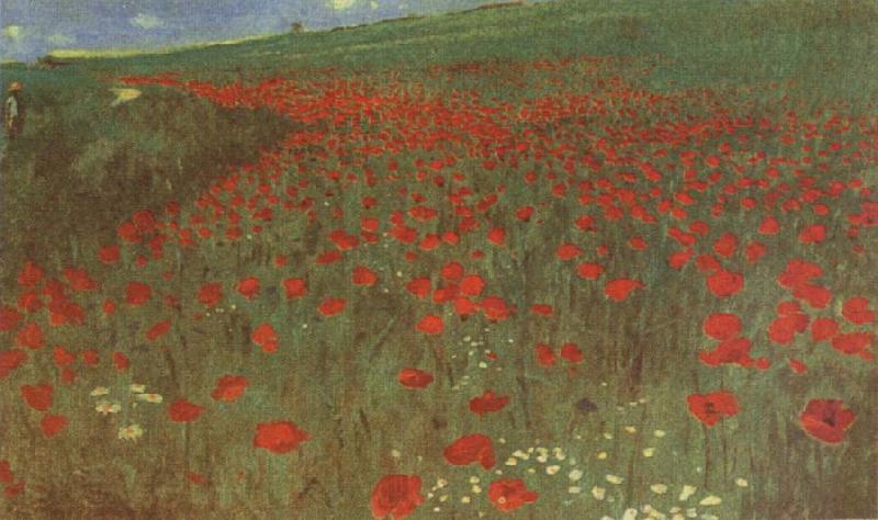 Merse, Pal Szinyei A Field of Poppies Germany oil painting art